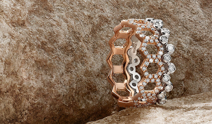 Stacking Rose Gold Diamond Ring Bee Chic Birks Iconic